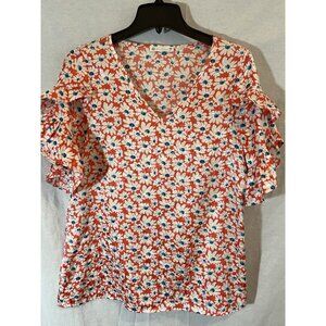 Floral Ruffle Sleeve Blouse